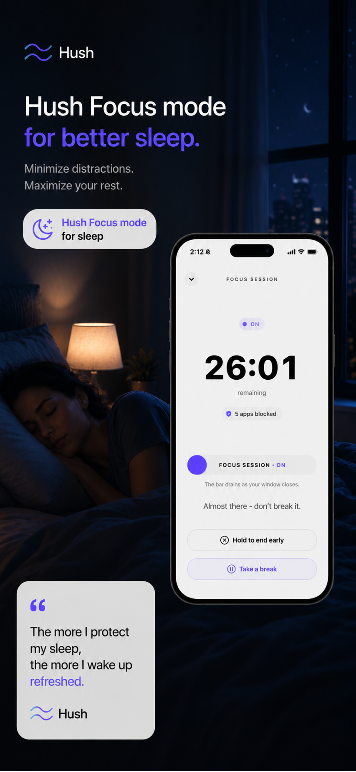 Hush Focus mode for better sleep